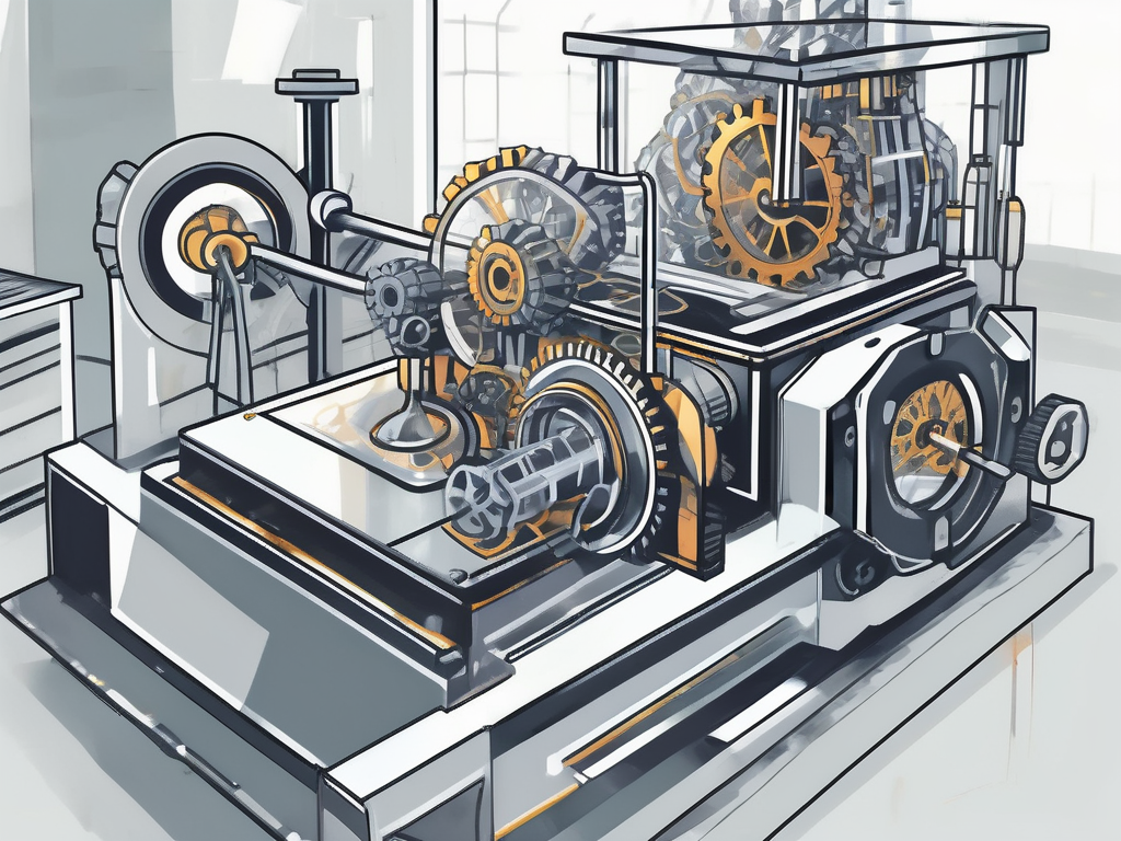 A complex machine with gears and levers