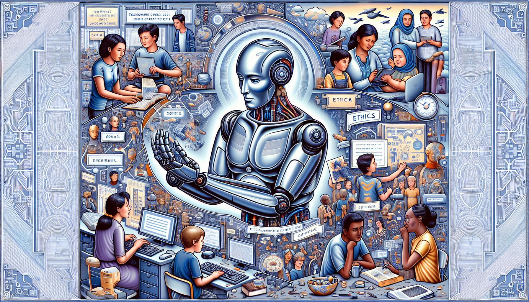 Illustration representing the future of AI ethics