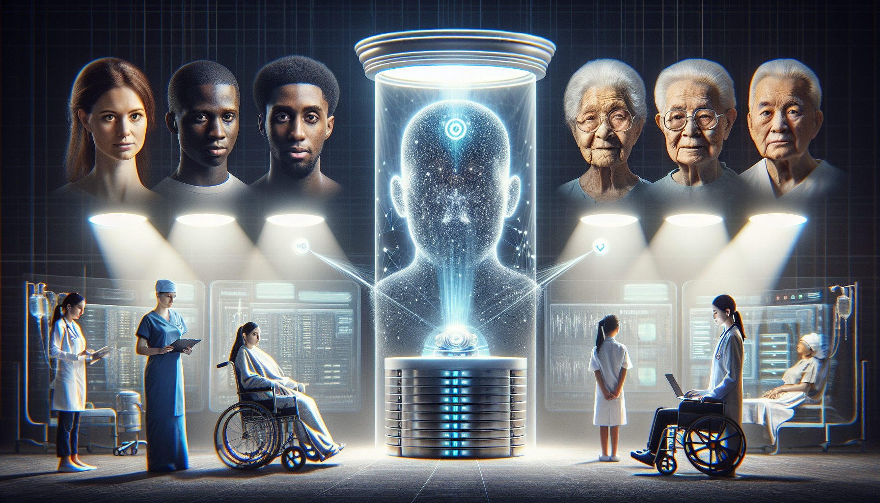 Visual representation of ethical challenges in AI healthcare applications